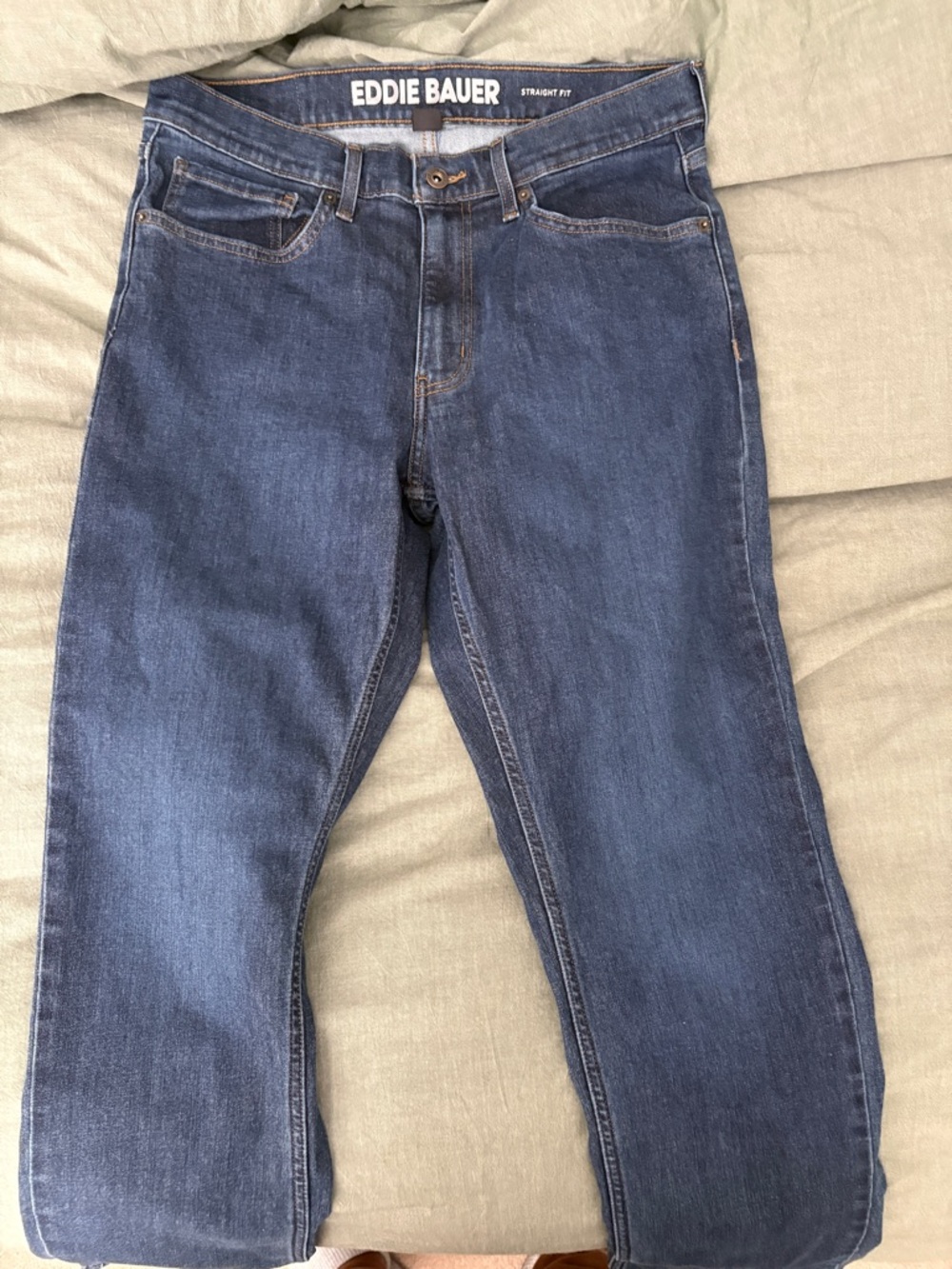 Eddie Bauer Men's Straight Fit Denim Jeans Classic Dark Blue Size 32x30